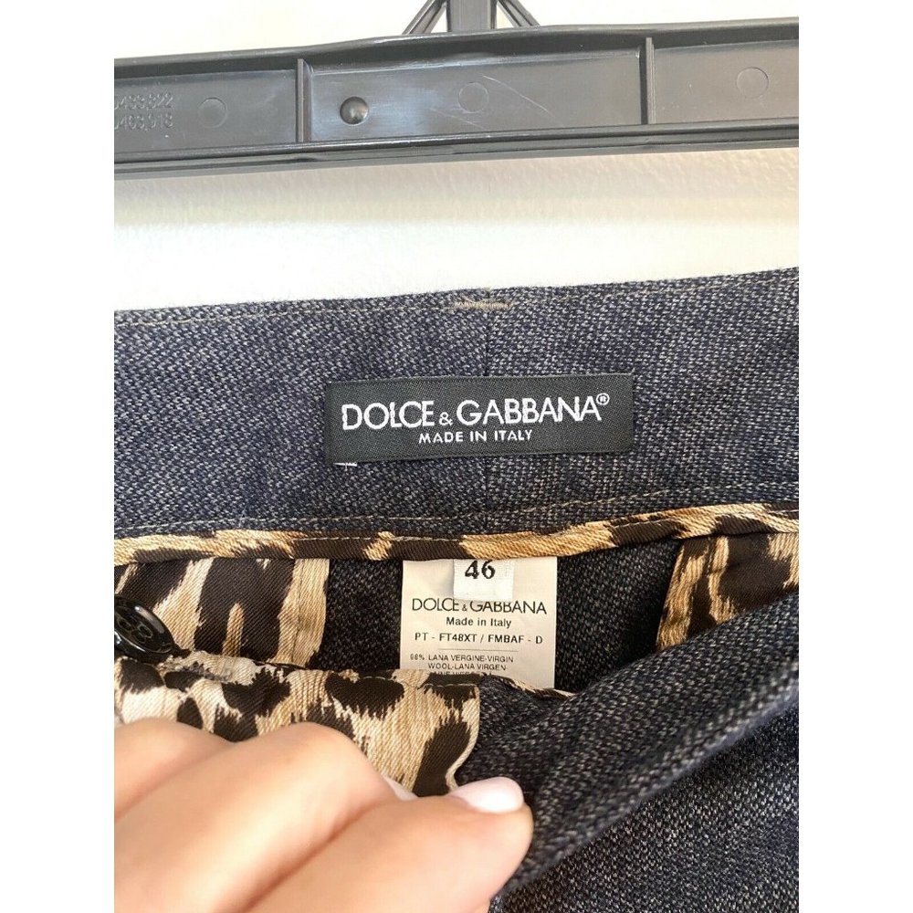 New Dolce & Gabbana Women’s Wool Grey Trouser Pant - Picture 11 of 12